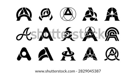 A Monogram Collection — A collection of monogram logos built around the letter A, featuring geometric, minimal, precise, and modern construction to create a strong, premium, and memorable identity.