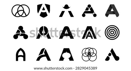 A Monogram Collection — A collection of monogram logos built around the letter A, featuring geometric, minimal, precise, and modern construction to create a strong, premium, and memorable identity.