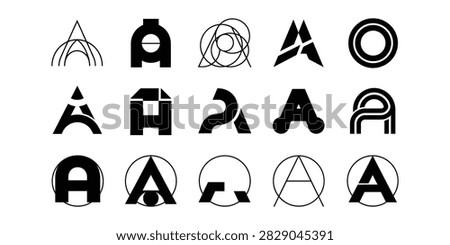 A Monogram Collection — A collection of monogram logos built around the letter A, featuring geometric, minimal, precise, and modern construction to create a strong, premium, and memorable identity.