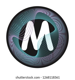 Monogram color frame. Logo design. Letter guilloche framing.