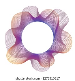 Monogram color frame. Logo design. Letter guilloche framing.