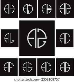 combinación en monograma de la letra A con otras letras
