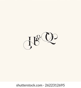 with monogram concept elegancy and beauty in one look QH wedding caligraphic logo letter