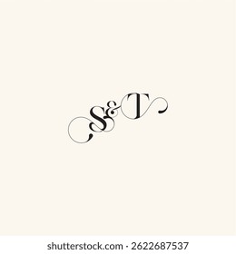 with monogram concept elegancy and beauty in one look TS wedding caligraphic logo letter