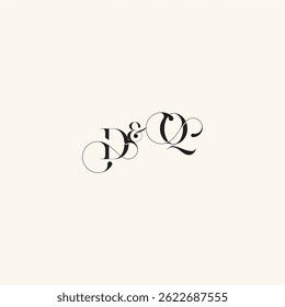with monogram concept elegancy and beauty in one look QD wedding caligraphic logo letter