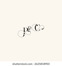 with monogram concept elegancy and beauty in one look CP wedding caligraphic logo letter