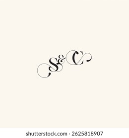 met monogram concept elegantie en schoonheid in één look CS bruiloft caligrafische logo letter