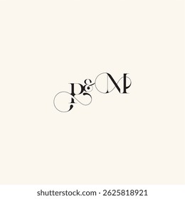 with monogram concept elegancy and beauty in one look MP wedding caligraphic logo letter