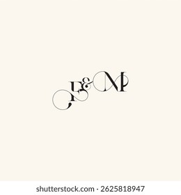 with monogram concept elegancy and beauty in one look MF wedding caligraphic logo letter