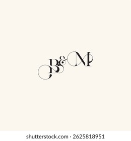 with monogram concept elegancy and beauty in one look MB wedding caligraphic logo letter