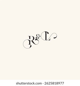 with monogram concept elegancy and beauty in one look LR wedding caligraphic logo letter