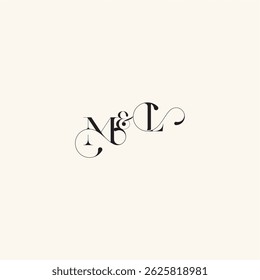 with monogram concept elegancy and beauty in one look LM wedding caligraphic logo letter