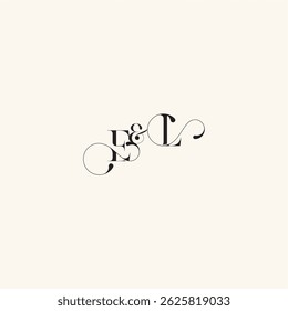 with monogram concept elegancy and beauty in one look LE wedding caligraphic logo letter