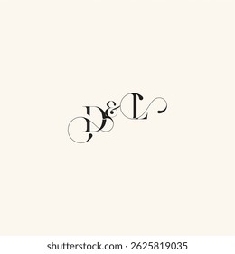 com conceito de monograma elegância e beleza em um olhar LD casamento caligráfico logotipo carta
