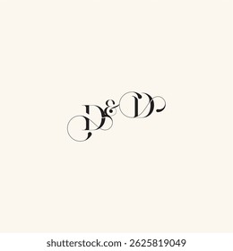 with monogram concept elegancy and beauty in one look DD wedding caligraphic logo letter