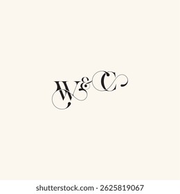 with monogram concept elegancy and beauty in one look CW wedding caligraphic logo letter