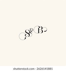 with monogram concept elegancy and beauty in one look BS wedding caligraphic logo letter