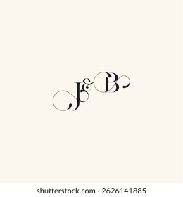 with monogram concept elegancy and beauty in one look BJ wedding caligraphic logo letter