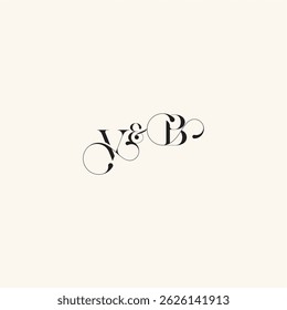 with monogram concept elegancy and beauty in one look BV wedding caligraphic logo letter
