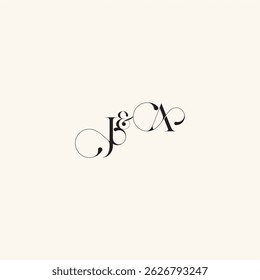 with monogram concept elegancy and beauty in one look AJ wedding caligraphic logo letter