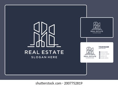 monogram construction logo and business card design.