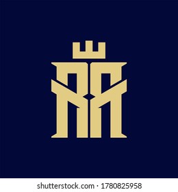 Monogram and Creative Alphabet RR Letters icon Illustration with crown. Luxury vector logotype. Premium letters R and R.
