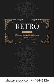 Monogram creative card template with flourishes ornament elements. Elegant design for cafe, restaurant, heraldic, jewelry, fashion