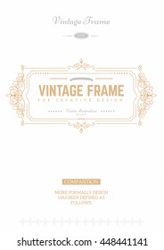 Monogram creative card template with flourishes ornament elements. Elegant design for cafe, restaurant, heraldic, jewelry, fashion