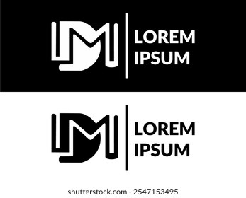 DM-Logo für den kreativen Monogramm-Buchstaben