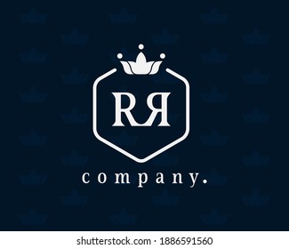 Monogram and Creative letter RR, R, and R Letters icon Illustration with a crown. Luxury vector monogram. The vintage design for book design, brand name, business card, restaurant, boutique, hotel.