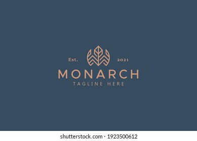 Monogram Crown Elegant Symbol Monarch Logo.