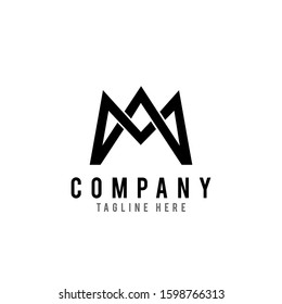 monogram crown vector logo in a modern line style