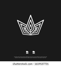 monogram crown vector logo in a modern line style