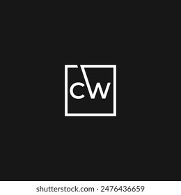 Monograma CW WC C W inicial Plantilla de logotipo de lujo audaz para el gimnasio de la marca de tecnología deportiva
