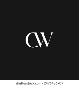 Monograma CW WC C W inicial Plantilla de logotipo de lujo audaz para el gimnasio de la marca de tecnología deportiva