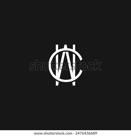 Monogram CW WC C W initial bold luxury clogo template for gym sport technology brand business
