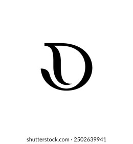 monogram D simple nature logo, Vector design of initial with modern, simple, clean style.