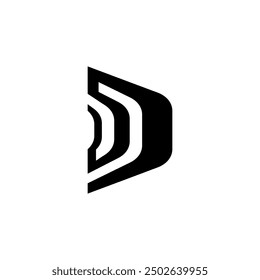 monogram D, unique brand logo, Vector design of initial with modern, simple, clean style.