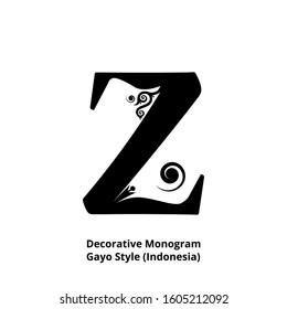 monogram with decoratives Gayo style Aceh Indonesia