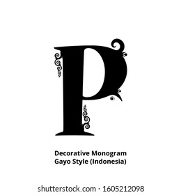 monogram with decoratives Gayo style Aceh Indonesia