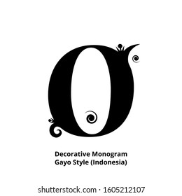 monogram with decoratives Gayo style Aceh Indonesia