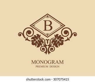 Monogram design elements, Calligraphic graceful template, Typographic sign, Elegant line art logo, Vector illustration Eps 10