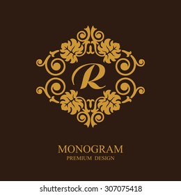 Monogram design elements, Calligraphic graceful template, Typographic sign, Elegant line art logo, Vector illustration Eps 10