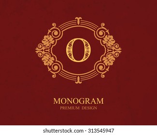Monogram design elements, Calligraphic graceful template, Letter emblem O, Elegant line art logo, Business sign for Royalty, Boutique, Cafe, Hotel, Heraldic, Jewelry, Wine, Vector Eps 10