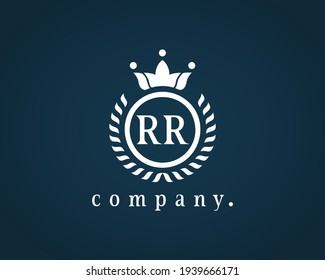 Monogram design elements, graceful mockup. Letter RR R elegant logo design for Royalty, business card, Boutique, Hotel, Heraldic, Cafe, Restaurant, Web design, Jewelry. Vector illustration. Eps 10.