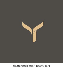 Monogram design elements, graceful template. Calligraphic elegant line art logo design. Letter Y vector logo. 