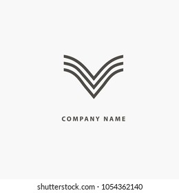 Monogram design elements, graceful template. Calligraphic elegant line art logo design. Letter V vector logo. Vintage Insignia and Logotype. Business sign, identity, label, badge of restaurant, Hotel.
