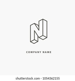 Monogram design elements, graceful template. Calligraphic elegant line art logo design. Letter N vector logo. Vintage Insignia and Logotype. Business sign, identity, label, badge of restaurant, Hotel.