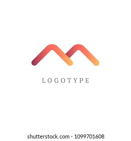 Monogram design elements, graceful template. Calligraphic elegant logo design. M logo. M line art monogram.