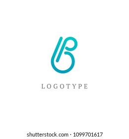 Monogram design elements, graceful template. Calligraphic elegant logo design. B logo. B line art monogram.